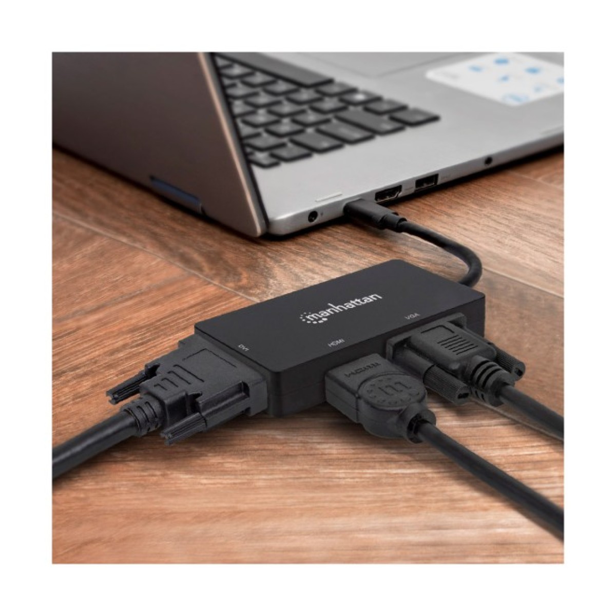 Концентратор Intracom USB3.1 Type-C to HDMI/DVI-I/VGA Black Manhattan (152983) 98_98.jpg - фото 4