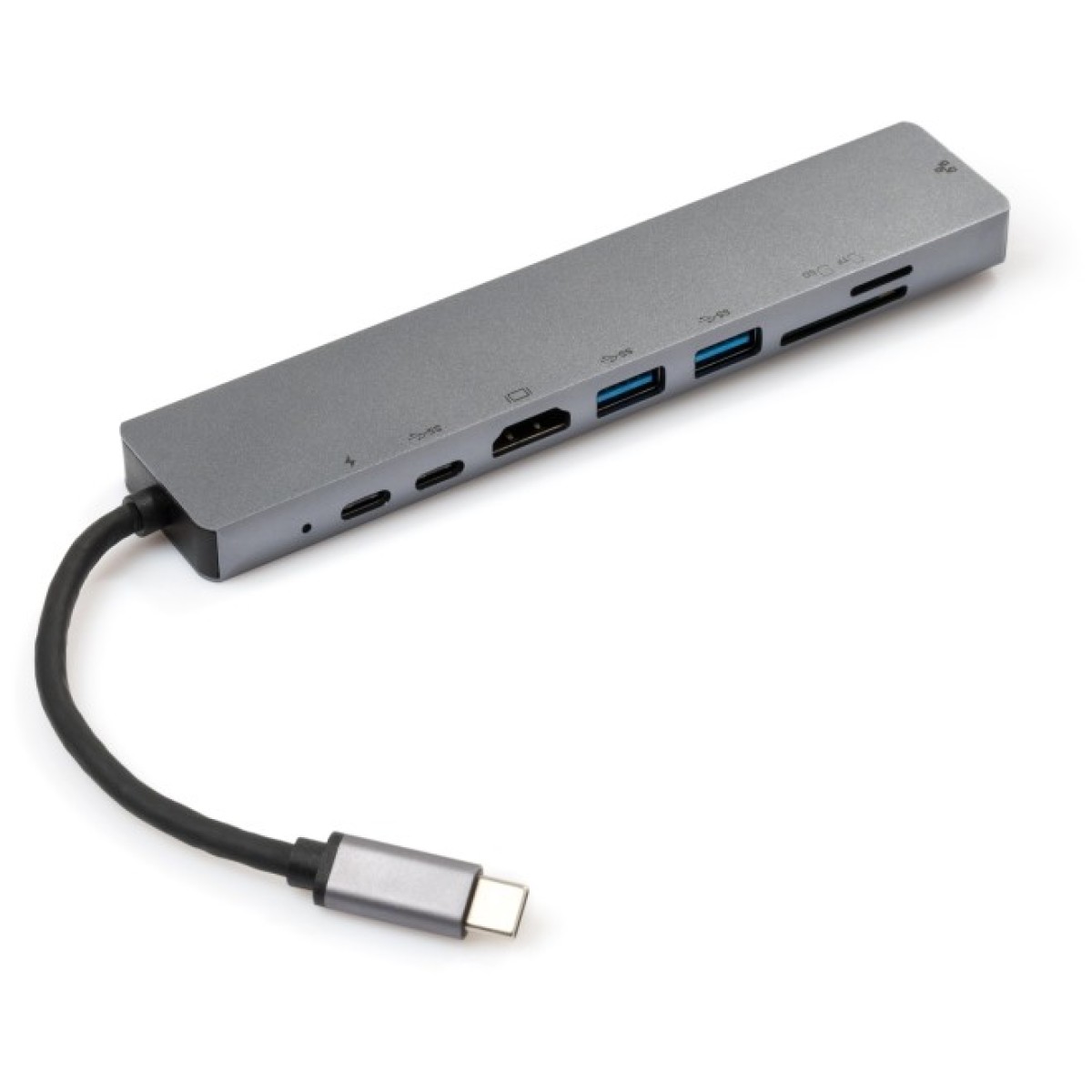 Концентратор Vinga Type-C to 4K HDMI+2*USB3.0+GigabitLAN+SD+PD+USB-C SS aluminium (VCPATC2U3CRLNHIPDGR) 98_98.jpg - фото 4