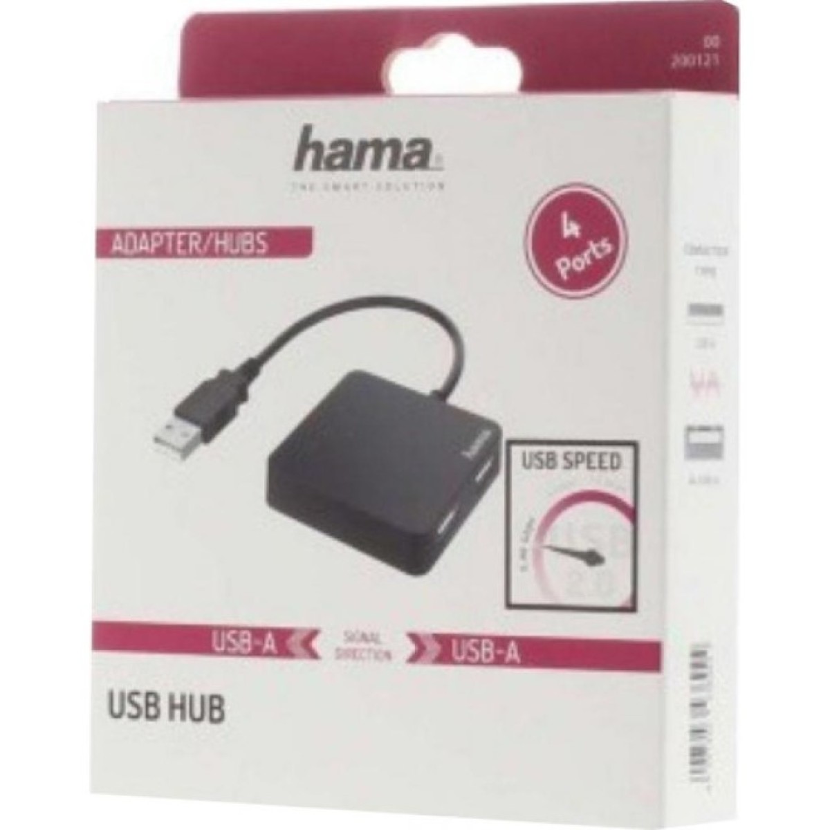 Концентратор Hama 4 Ports USB 2.0 Black (00200121) 98_98.jpg - фото 2