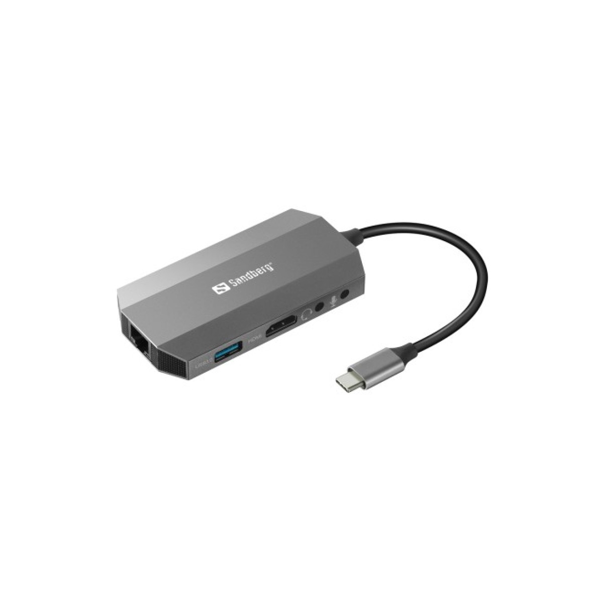 Концентратор Sandberg USB3.1 Type-C to HDMI/USB 3.0x2/RJ45/SD/TF/PD 100W 6in1 (136-33) 256_256.jpg