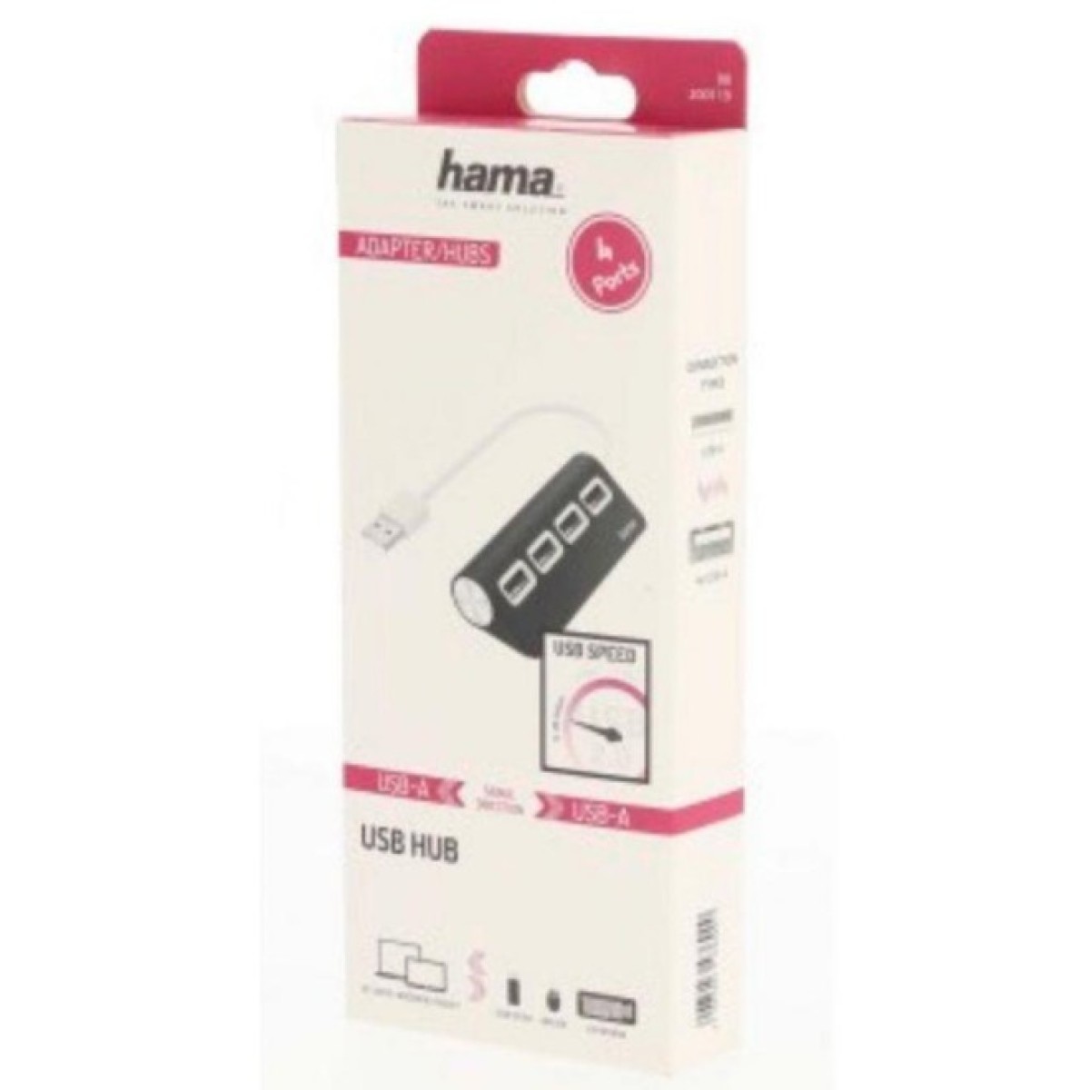 Концентратор Hama 4 Ports USB 2.0 Black/White (00200119) 98_98.jpg - фото 2