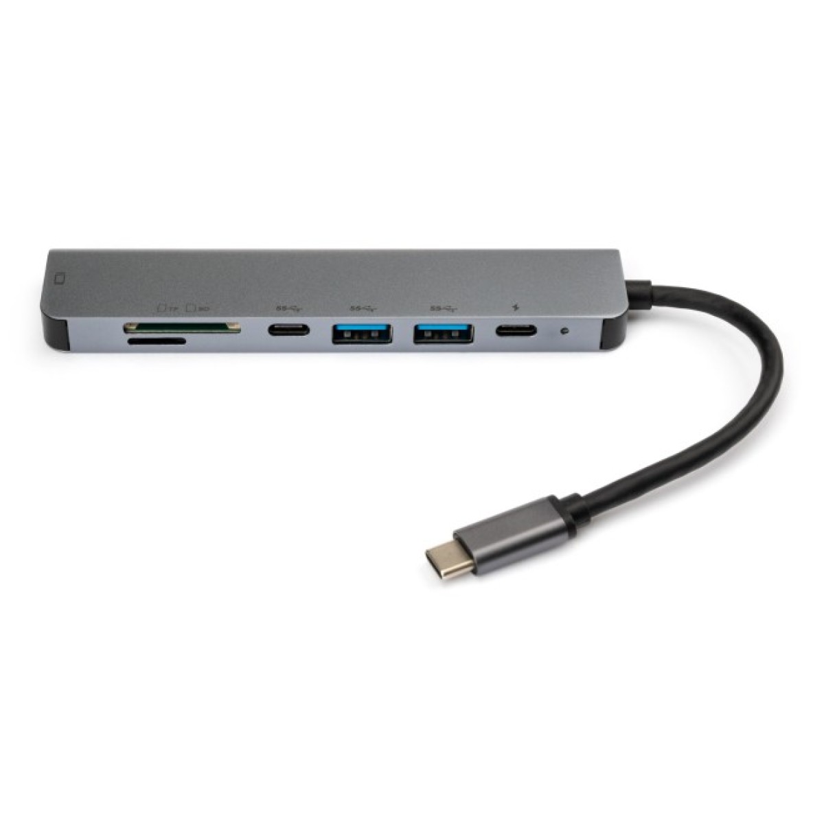 Концентратор Vinga Type-C to 4K HDMI+2*USB3.0+SD+TF+PD+USB-C 3.1 Gen1 aluminium (VCPHTC7AL) 98_98.jpg - фото 4