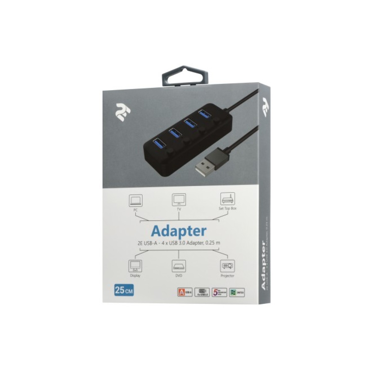 Концентратор 2E USB 2.0 to 4*USB3.0, with switch, 0.25 м (2E-W1405) 98_98.jpg - фото 2