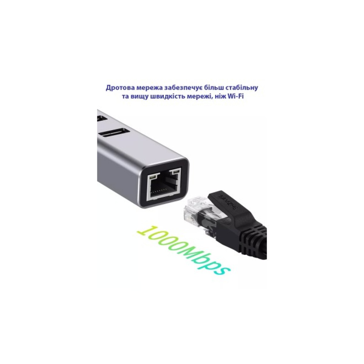 Концентратор USB 3.0 Type-C/Type-A to RJ45 Gigabit Lan, 3*USB 3.0, cable 13 cm Dynamode (DM-AD-GLAN-U3) 98_98.jpg - фото 3