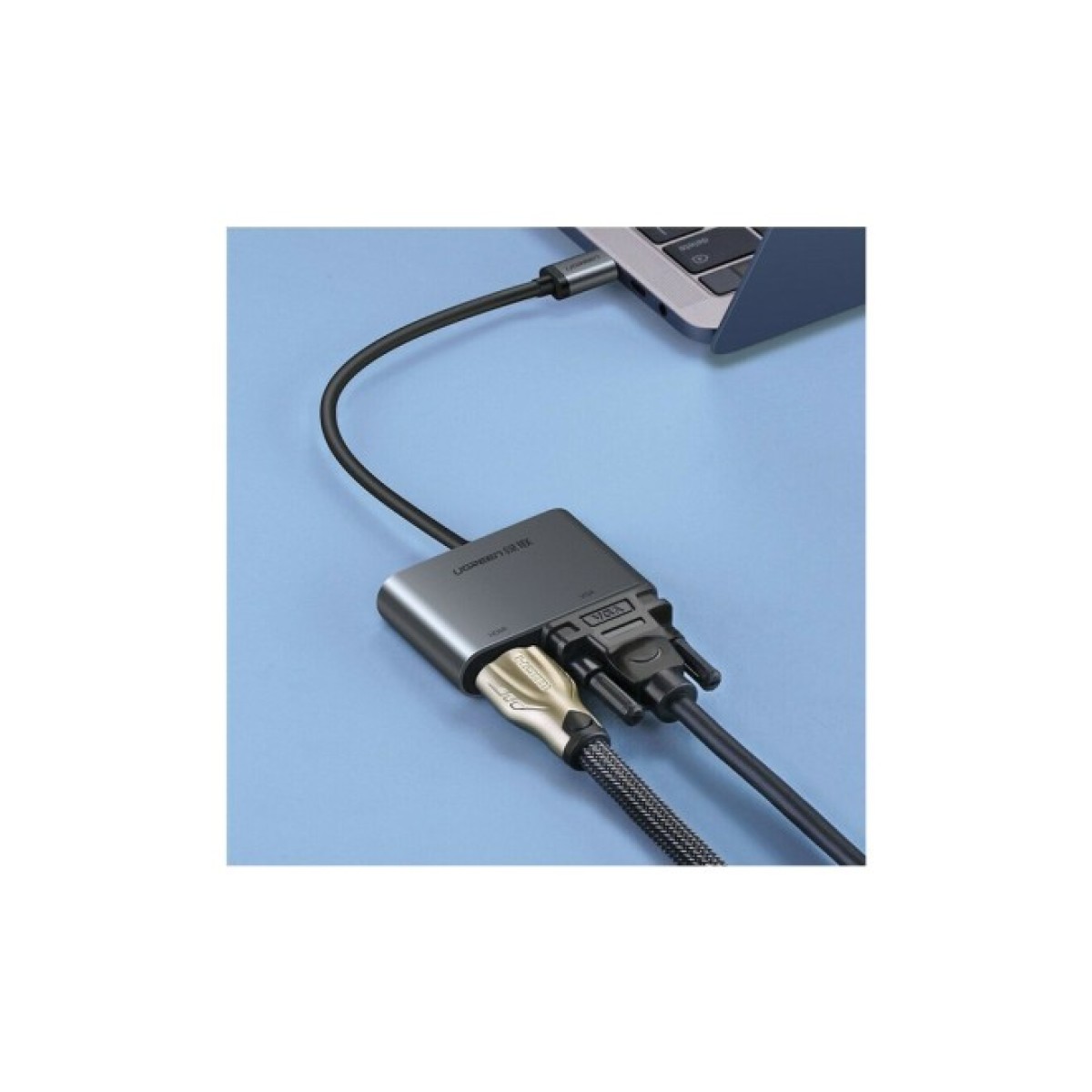 Концентратор Type-C M to HDMI+VGA Adapter with PD CM162 (Silver) Ugreen (50505) 98_98.jpg - фото 4