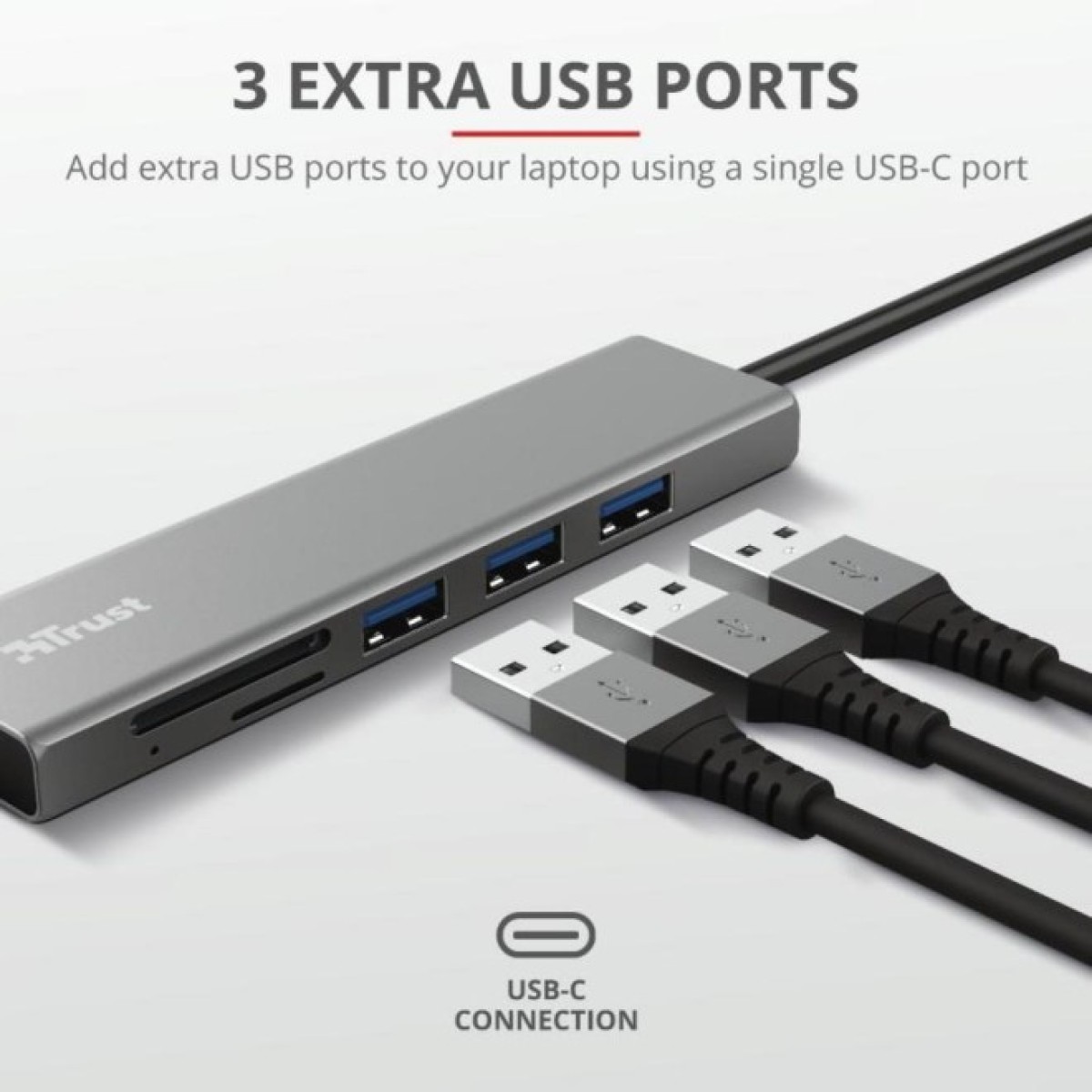 Концентратор Trust HALYX FAST 3USB+CARD READER USB-C ALUMINIUM (24191_TRUST) 98_98.jpg - фото 7