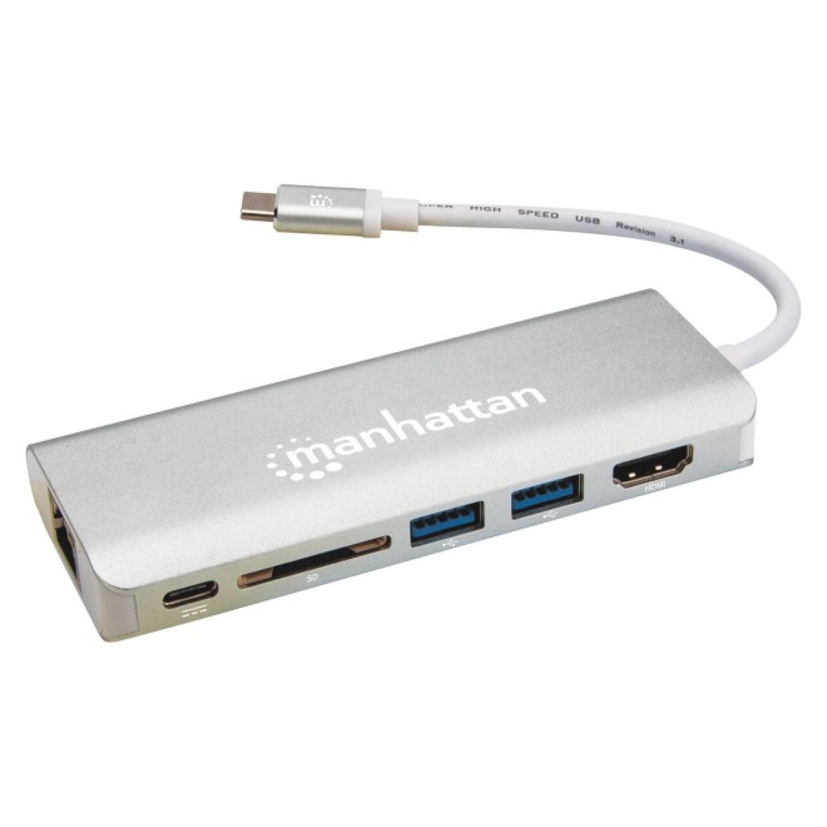 Концентратор Intracom USB3.1 Type-C to HDMI/USB 3.0x2/RJ45/SD/PD 60W Hub 7-in-1 Manhattan (152075) 256_256.jpg