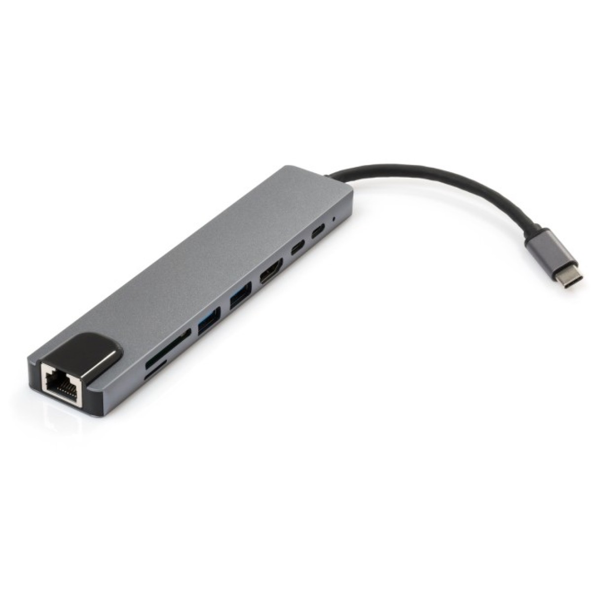 Концентратор Vinga Type-C to 4K HDMI+2*USB3.0+GigabitLAN+SD+PD+USB-C SS aluminium (VCPATC2U3CRLNHIPDGR) 98_98.jpg - фото 5