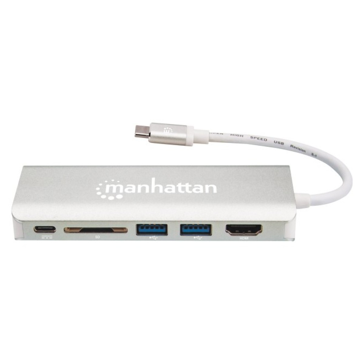 Концентратор Intracom USB3.1 Type-C to HDMI/USB 3.0x2/RJ45/SD/PD 60W Hub 7-in-1 Manhattan (152075) 98_98.jpg - фото 7