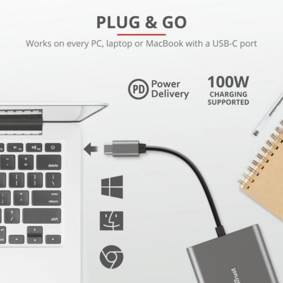 Концентратор Trust Dalyx 3-in-1 Multiport USB-C (23772) 98_98.jpg - фото 10