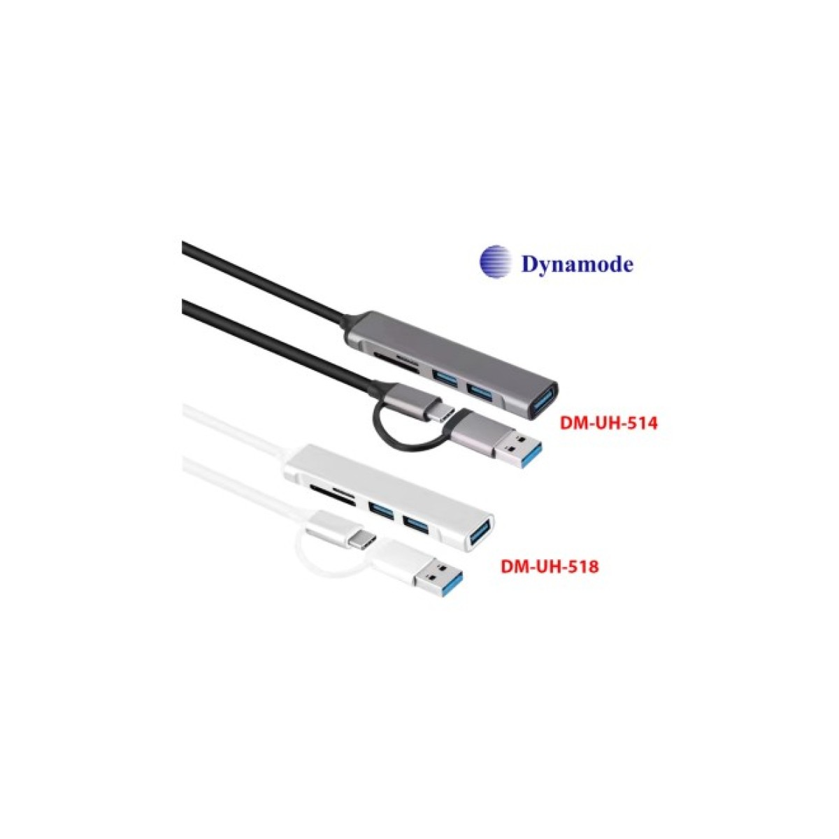 Концентратор Dynamode 5-in-1 USB Type-C/Type-A to 1хUSB3.0, 2xUSB 2.0, card-reader SD/MicroSD (DM-UH-514) 98_98.jpg - фото 4