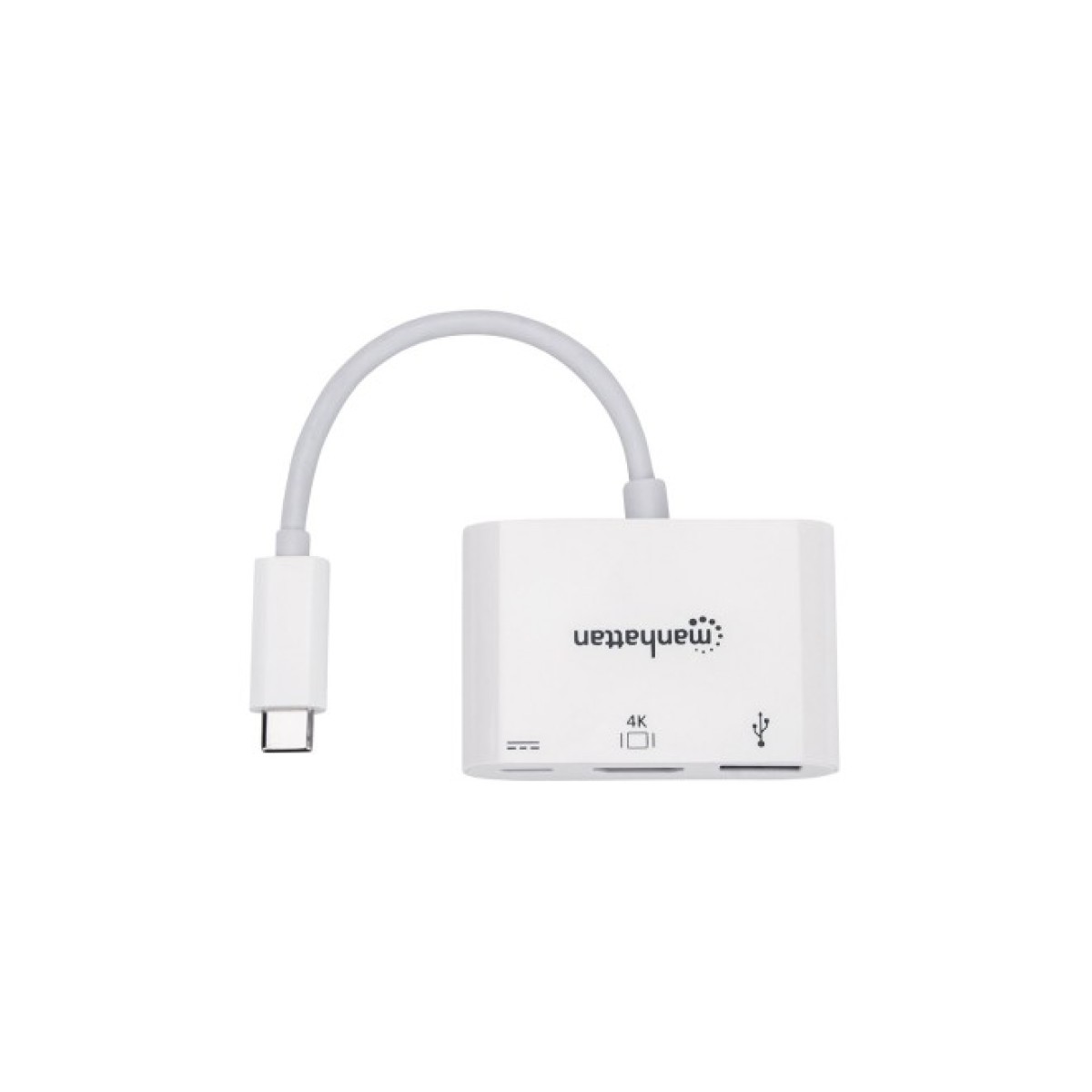 Концентратор Intracom USB3.1 Type-C to HDMI/USB 3.0/PD 60W 4-in-1 White Manhattan (152945) 98_98.jpg - фото 4