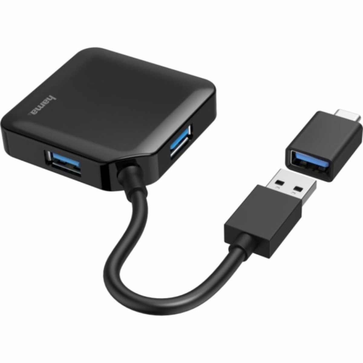 Концентратор Hama 4 Ports USB 3.2, USB-C Adapter Black (00200116) 98_98.jpg - фото 2