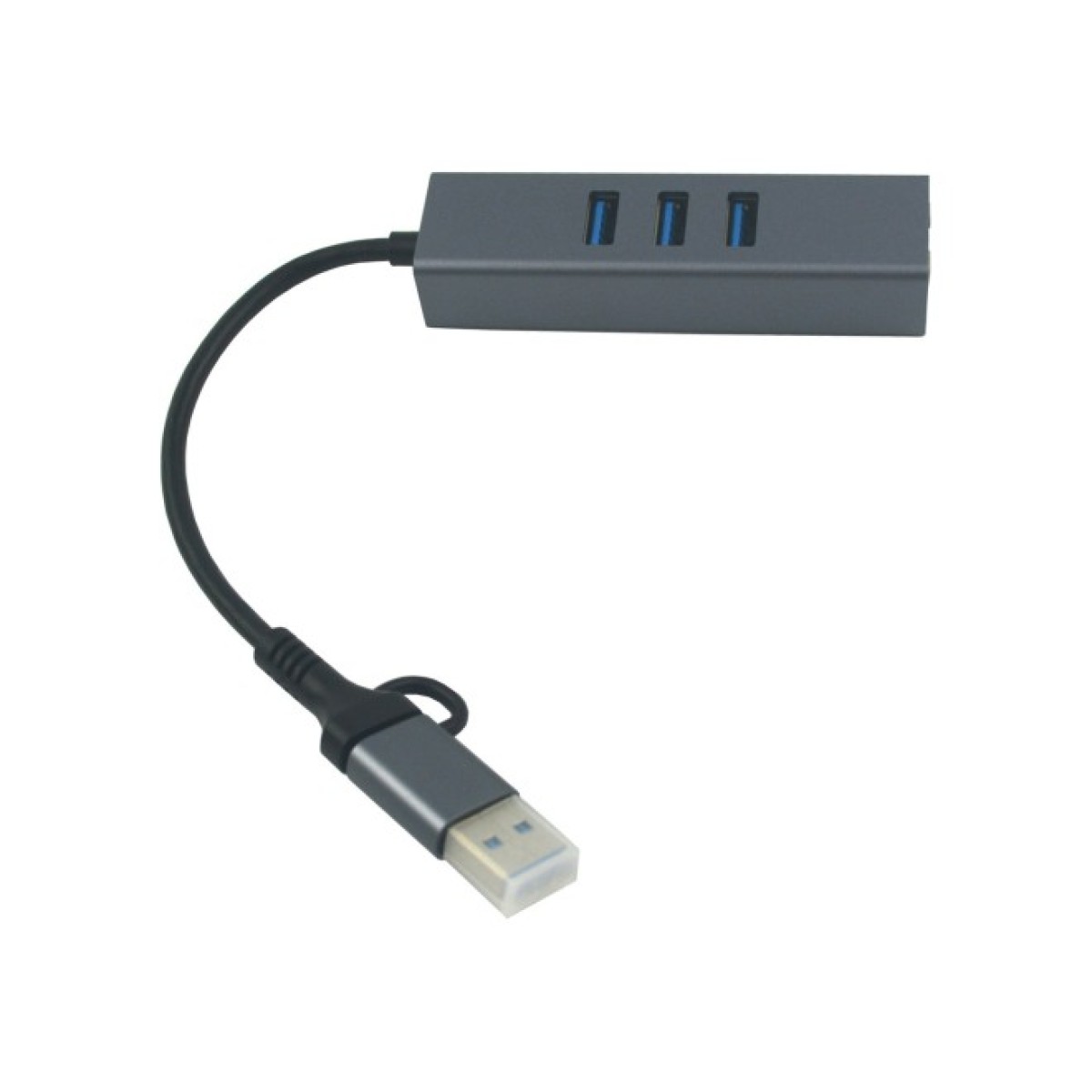 Концентратор USB 3.0 Type-C/Type-A to RJ45 Gigabit Lan, 3*USB 3.0, cable 13 cm Dynamode (DM-AD-GLAN-U3) 98_98.jpg - фото 4