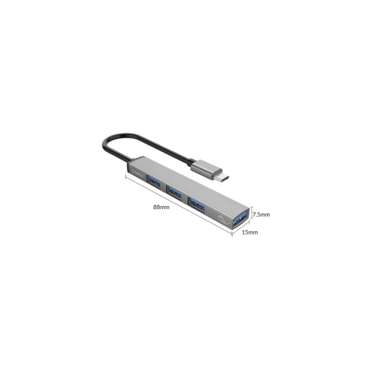 Концентратор Orico Type-C to USB3.0, 3xUSB2.0 (AH-13-GY-BP) (CA913534) 98_98.jpg - фото 4