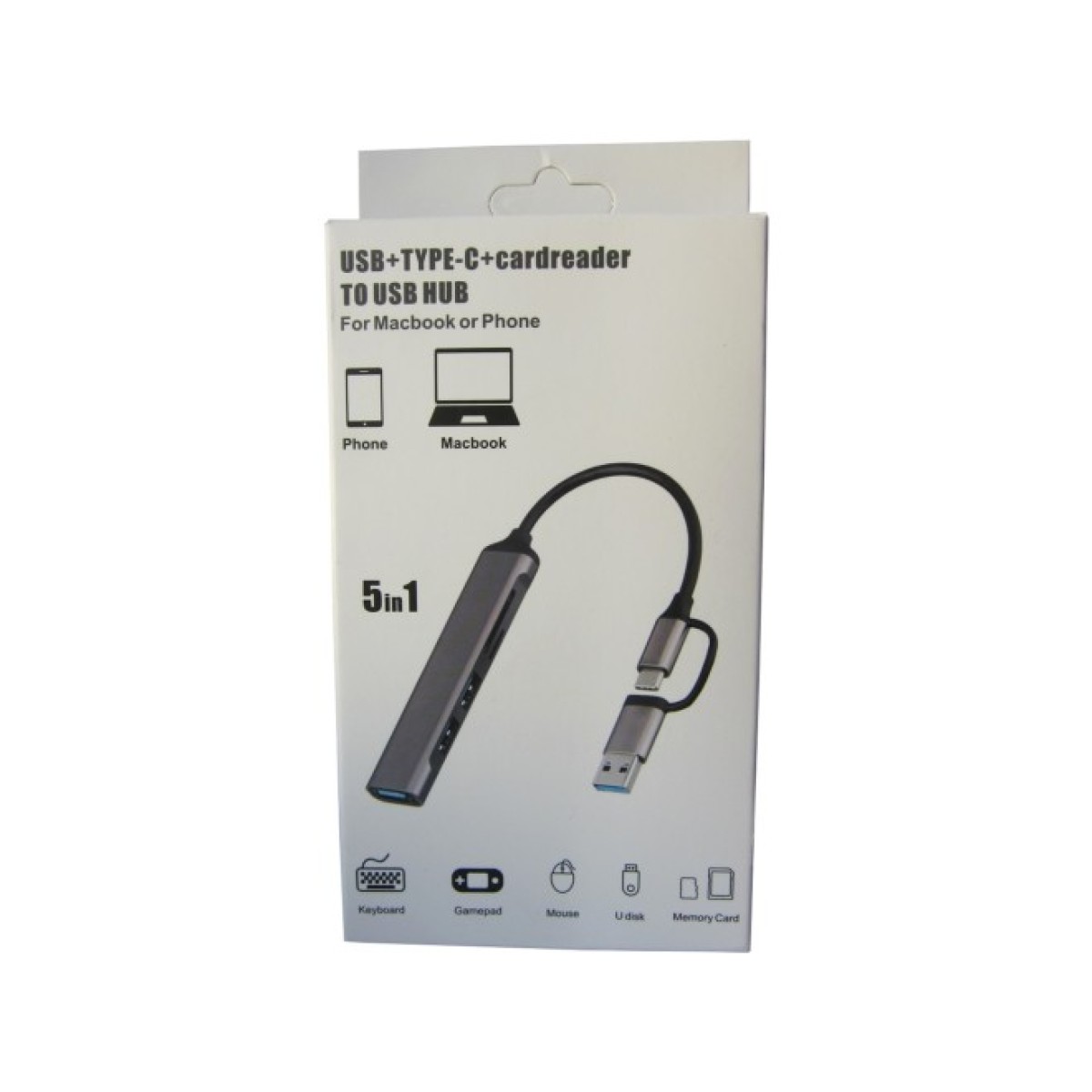 Концентратор Dynamode 5-in-1 USB Type-C/Type-A to 1хUSB3.0, 2xUSB 2.0, card-reader SD/MicroSD (DM-UH-518) 98_98.jpg - фото 6