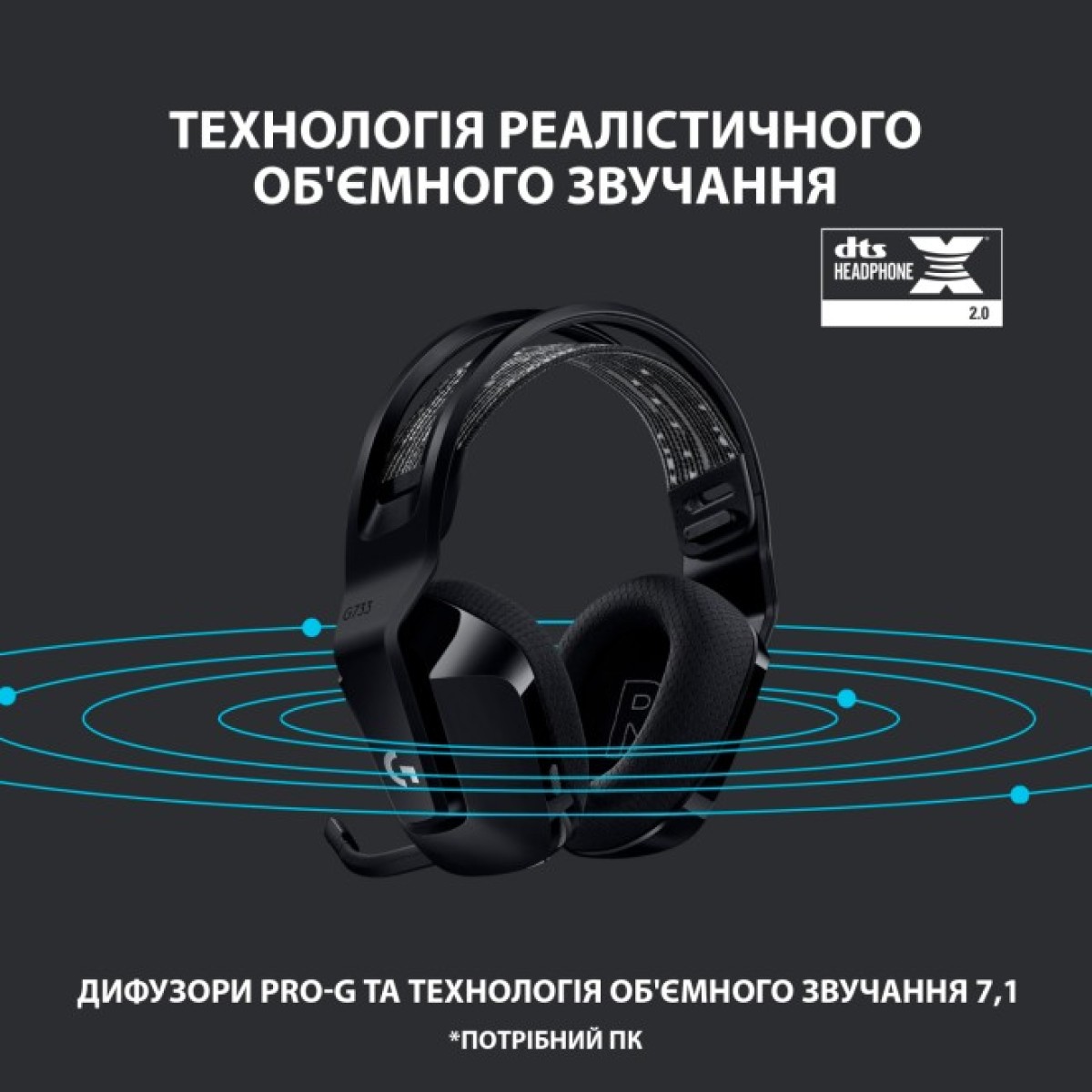 Навушники Logitech G733 Lightspeed Wireless RGB Gaming Headset Black (981-000864) 98_98.jpg - фото 8