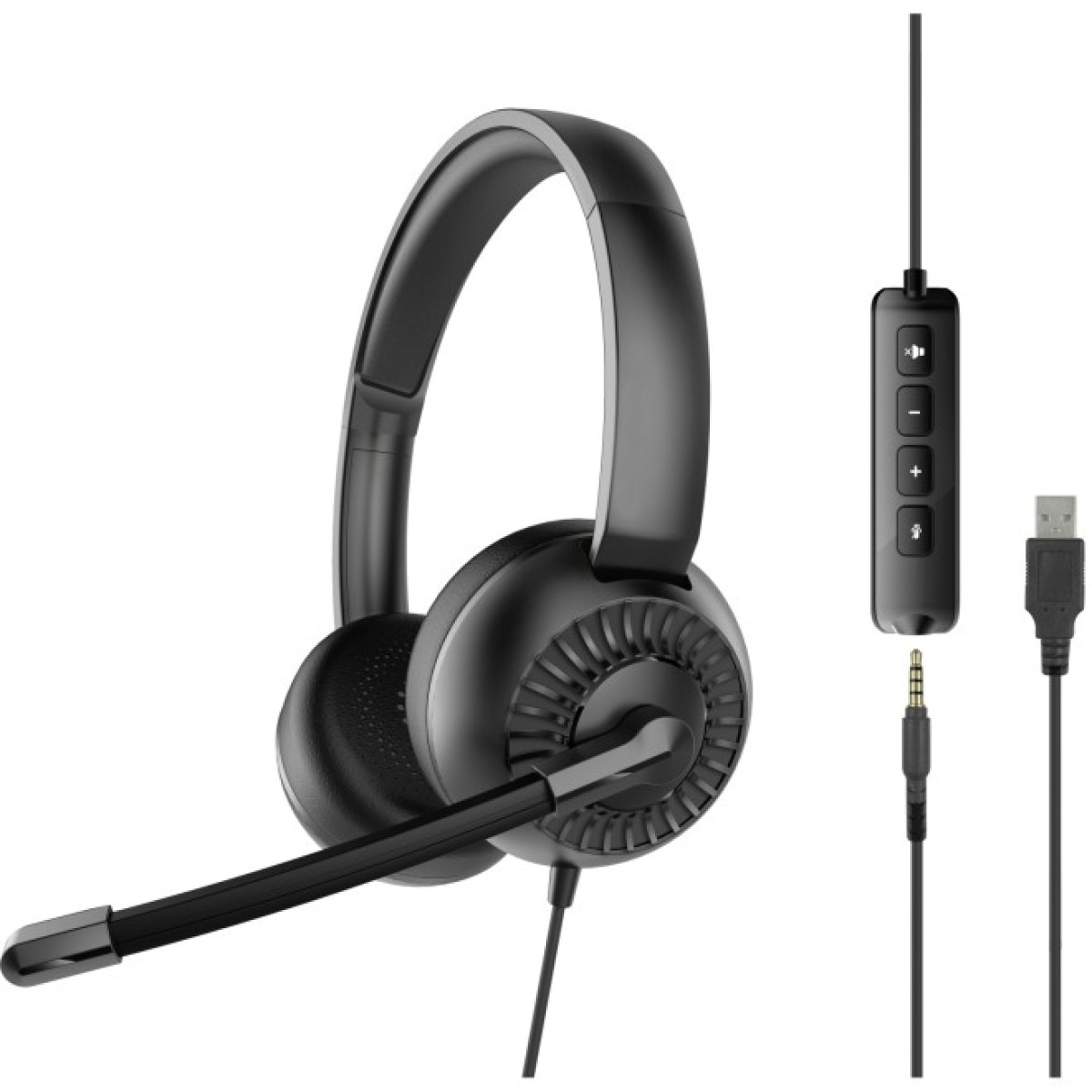 Навушники Speedlink METIS USB Stereo Headset 3.5mm Jack with USB Soundcard Black (SL-870007-BK) 98_98.jpg - фото 1