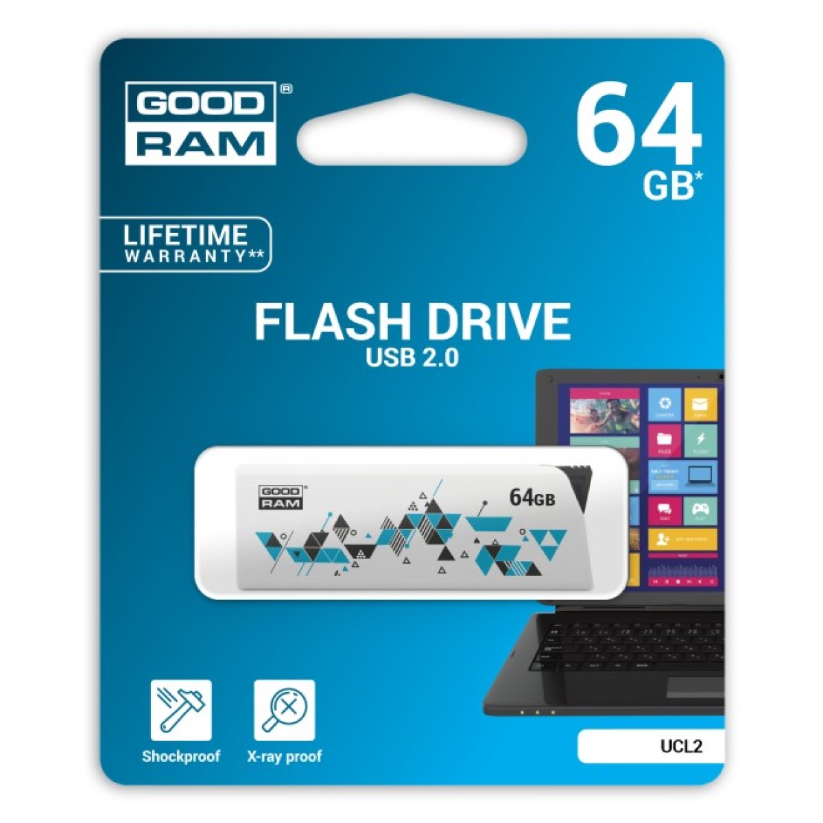 USB флеш накопичувач Goodram 64GB Cl!ck White USB 2.0 (UCL2-0640W0R11) 98_98.jpg - фото 5