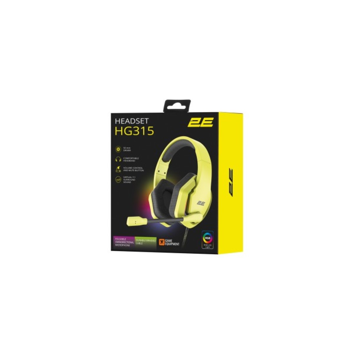 Навушники 2E Gaming HG315 RGB USB 7.1 Yellow (2E-HG315YW-7.1) 98_98.jpg - фото 2