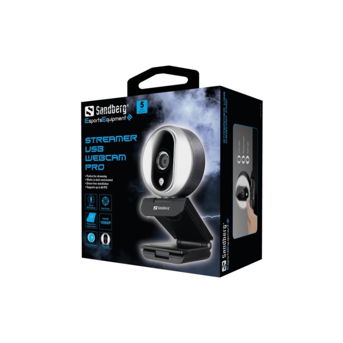 Веб-камера Sandberg Streamer Webcam Pro Full HD Autofocus Ring Light Black (134-12) 98_98.jpg - фото 2