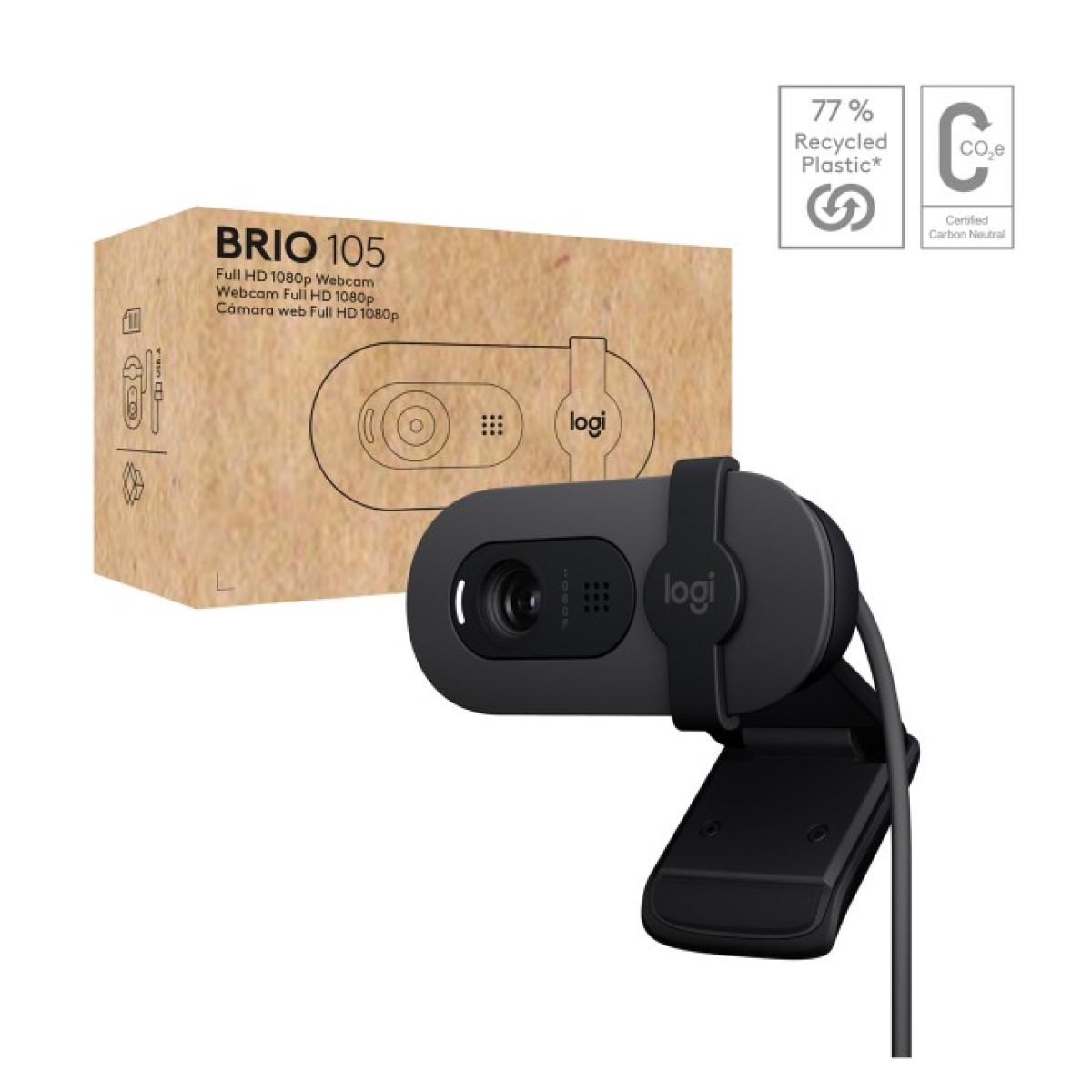 Веб-камера Logitech Brio 105 Full HD 1080p Graphite (960-001592) 98_98.jpg - фото 6