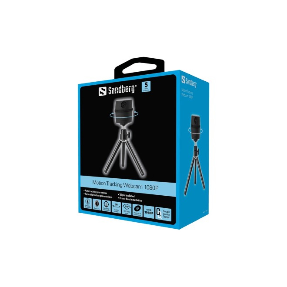 Веб-камера Sandberg Motion Tracking Webcam 1080P + Tripod Black (134-27) 98_98.jpg - фото 4