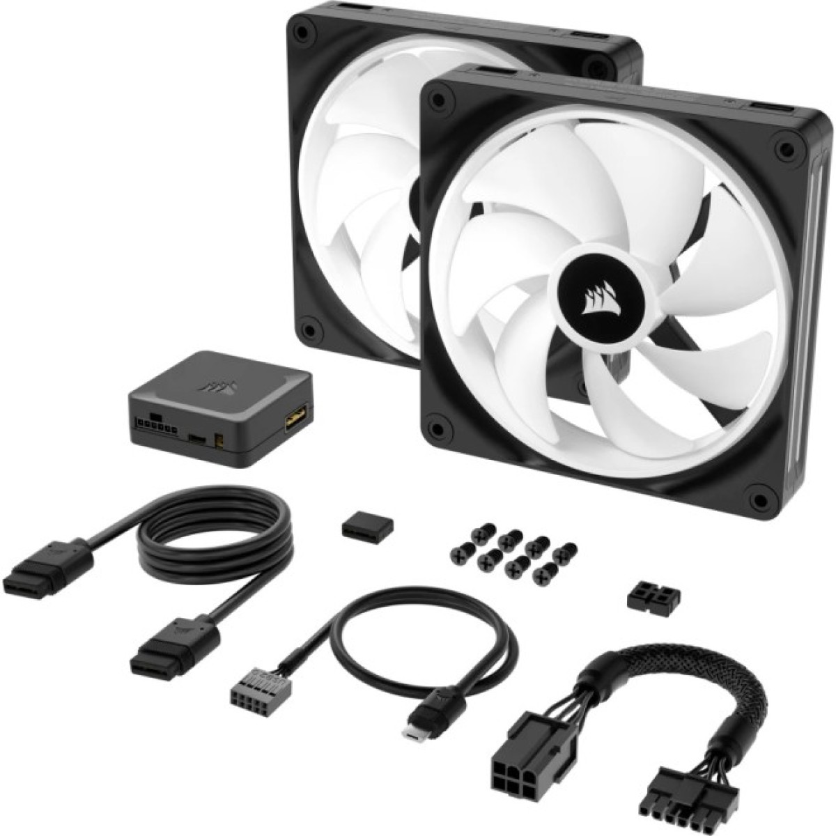 Кулер до корпусу Corsair iCUE Link QX140 RGB PWM PC Fans Starter Kit with iCUE LINK System Hub (CO-9051004-WW) 98_98.jpg - фото 8