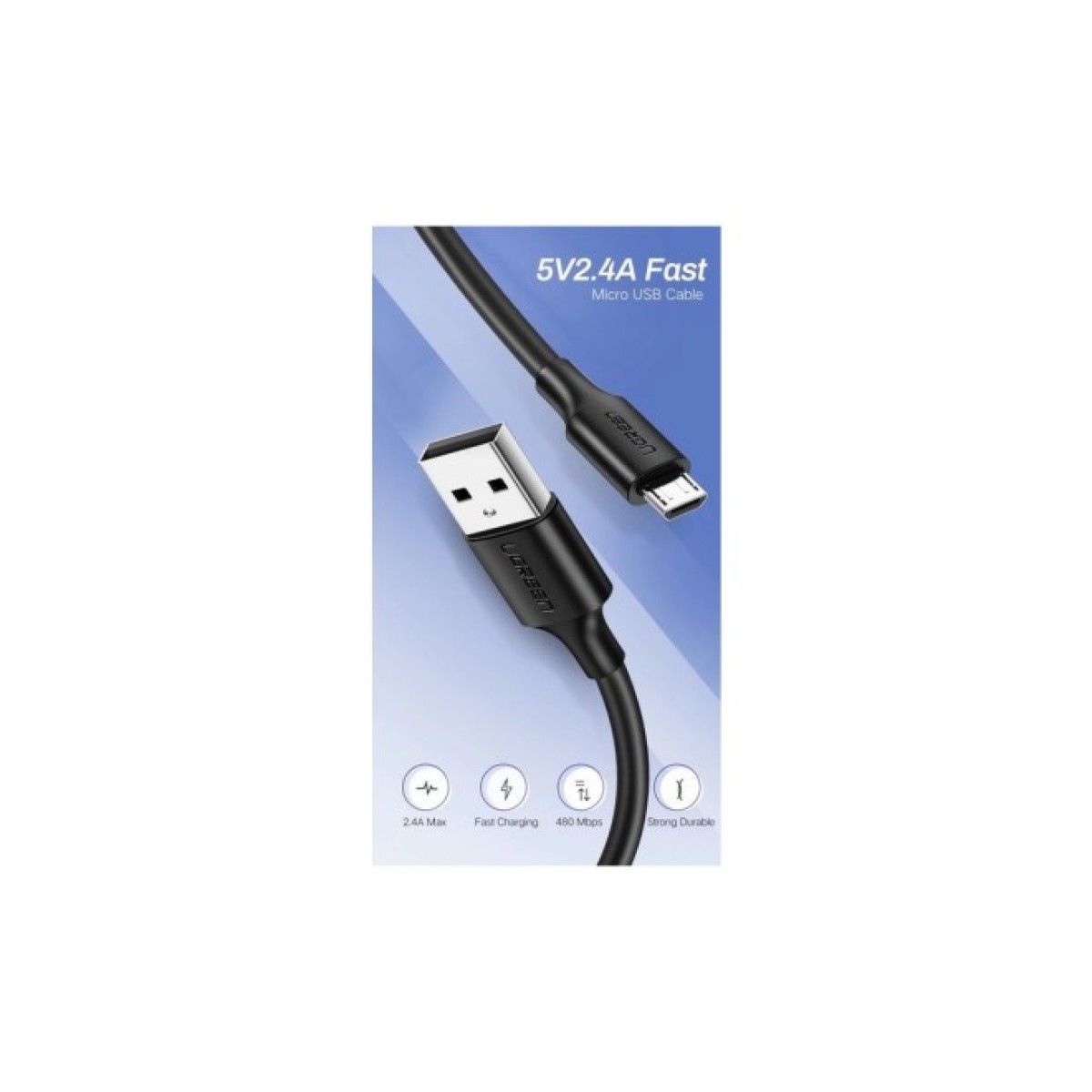 Дата кабель USB 2.0 AM to Micro 5P 1.5m US289 (Black) Ugreen (60137) 98_98.jpg - фото 3