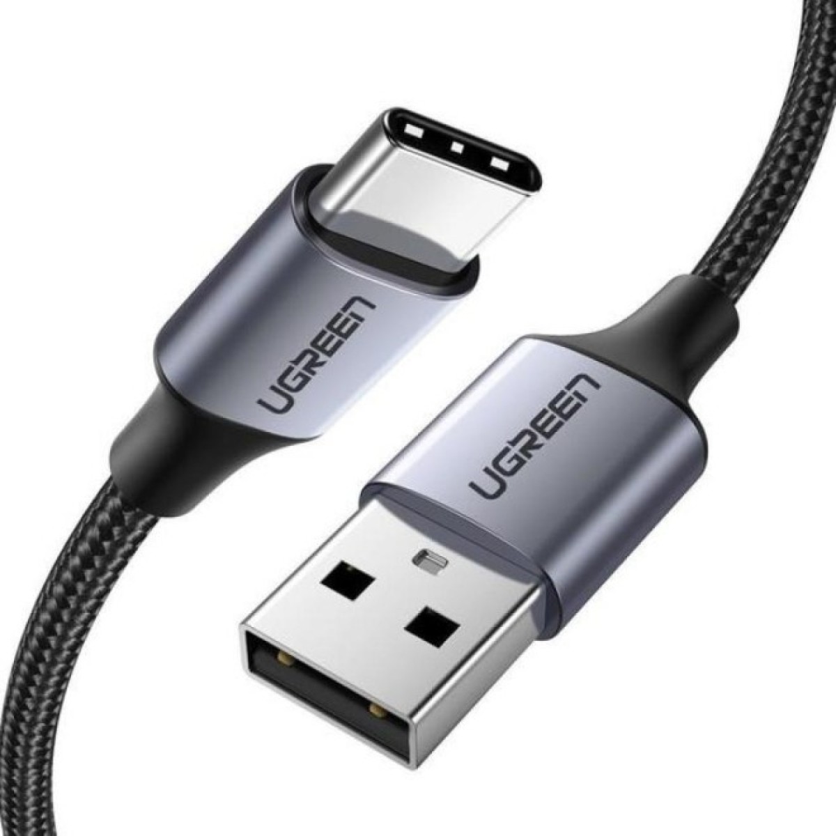 Дата кабель USB 2.0 AM to Type-C 1.0m US288 Aluminum Braid Black Ugreen (60126) 98_98.jpg - фото 1