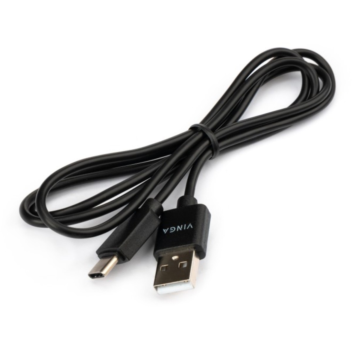 Дата кабель USB 2.0 AM to Type-C 1.0m 3A 18W PVC black Vinga (VCPUSBTC3ABK) 98_98.jpg - фото 2