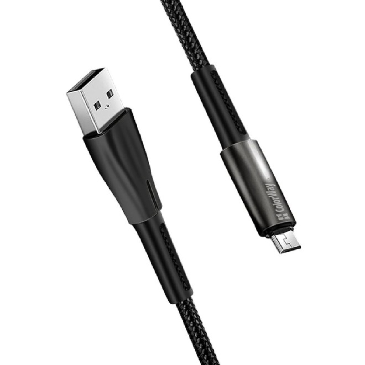 Дата кабель USB 2.0 AM to Micro 5P 1.0m zinc alloy + led black ColorWay (CW-CBUM035-BK) 98_98.jpg - фото 5