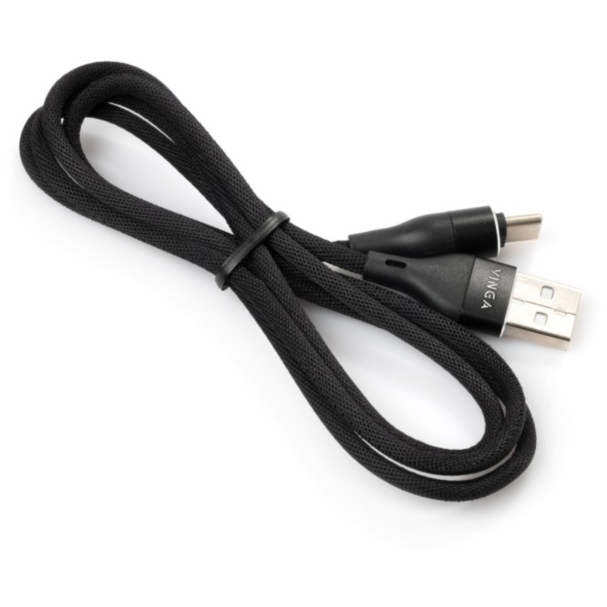 Дата кабель USB 2.0 AM to Type-C 1.0m cylindric nylon back Vinga (VCPDCTCCANB1BK) 98_98.jpg - фото 2