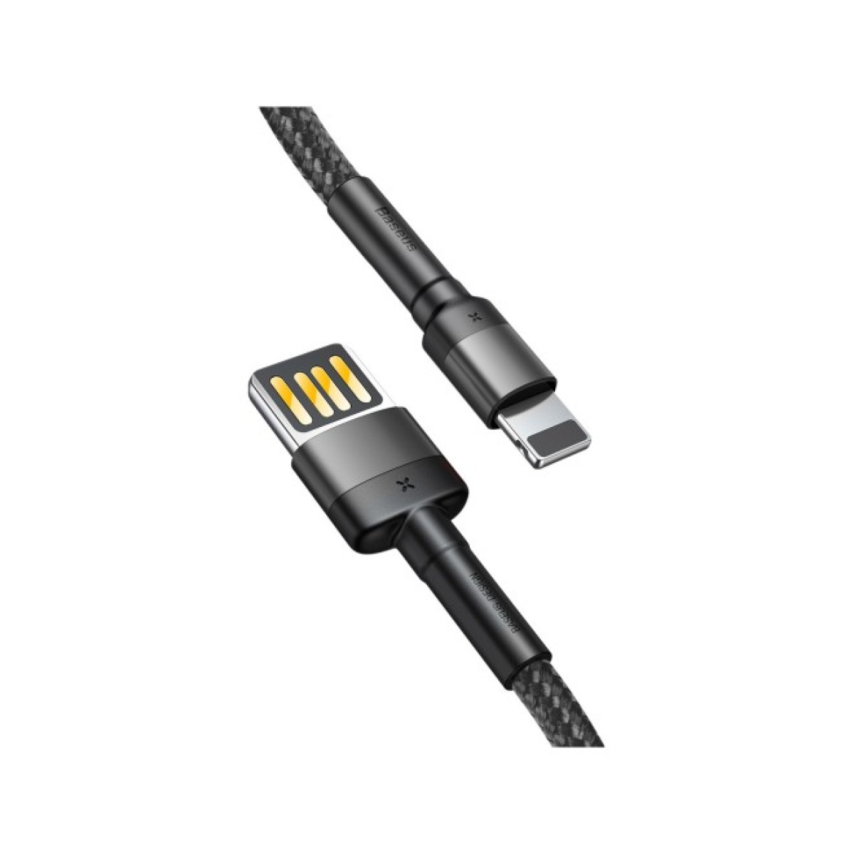 Дата кабель USB 2.0 AM to Lightning 1.0m 2.4A Cafule Special Edition Black-Grey Baseus (CALKLF-GG1) 98_98.jpg - фото 2