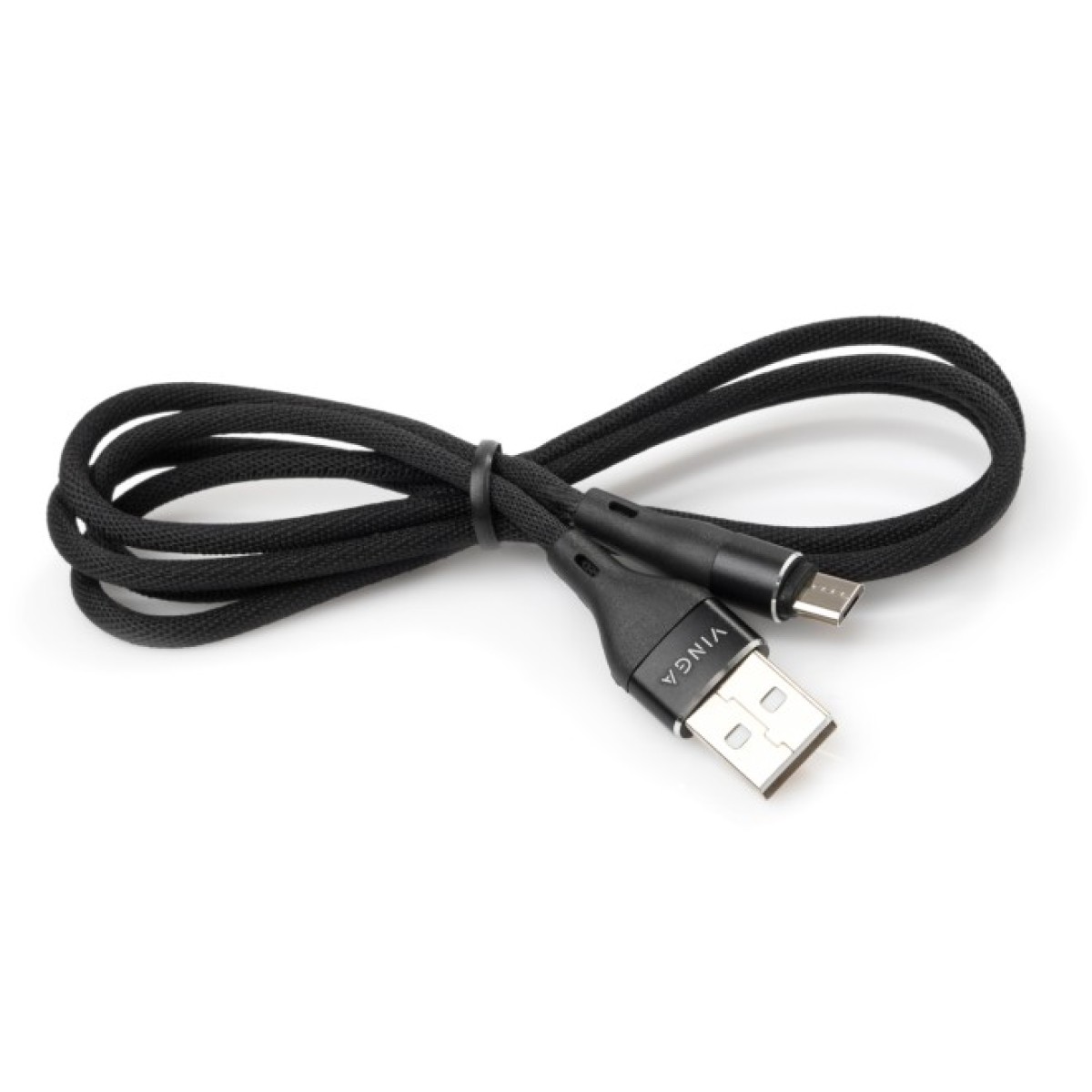 Дата кабель USB 2.0 AM to Micro 5P 1.0m cylindric nylon back Vinga (VCPDCMCANB1BK) 98_98.jpg - фото 3