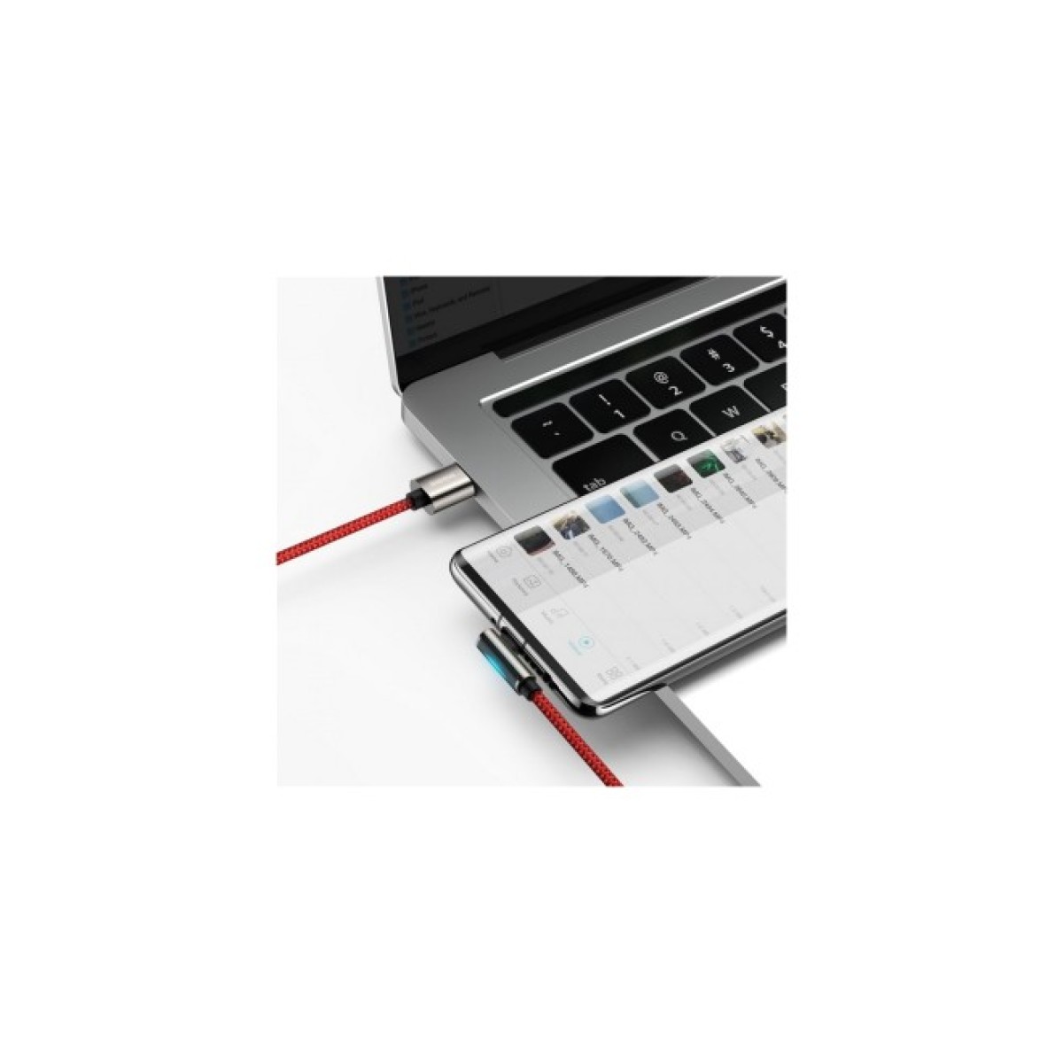 Дата кабель USB 3.1 AM to Type-C 1.0m CATCS 66W 90 Legend Series Elbow Red Baseus (CACS000409) 98_98.jpg - фото 3