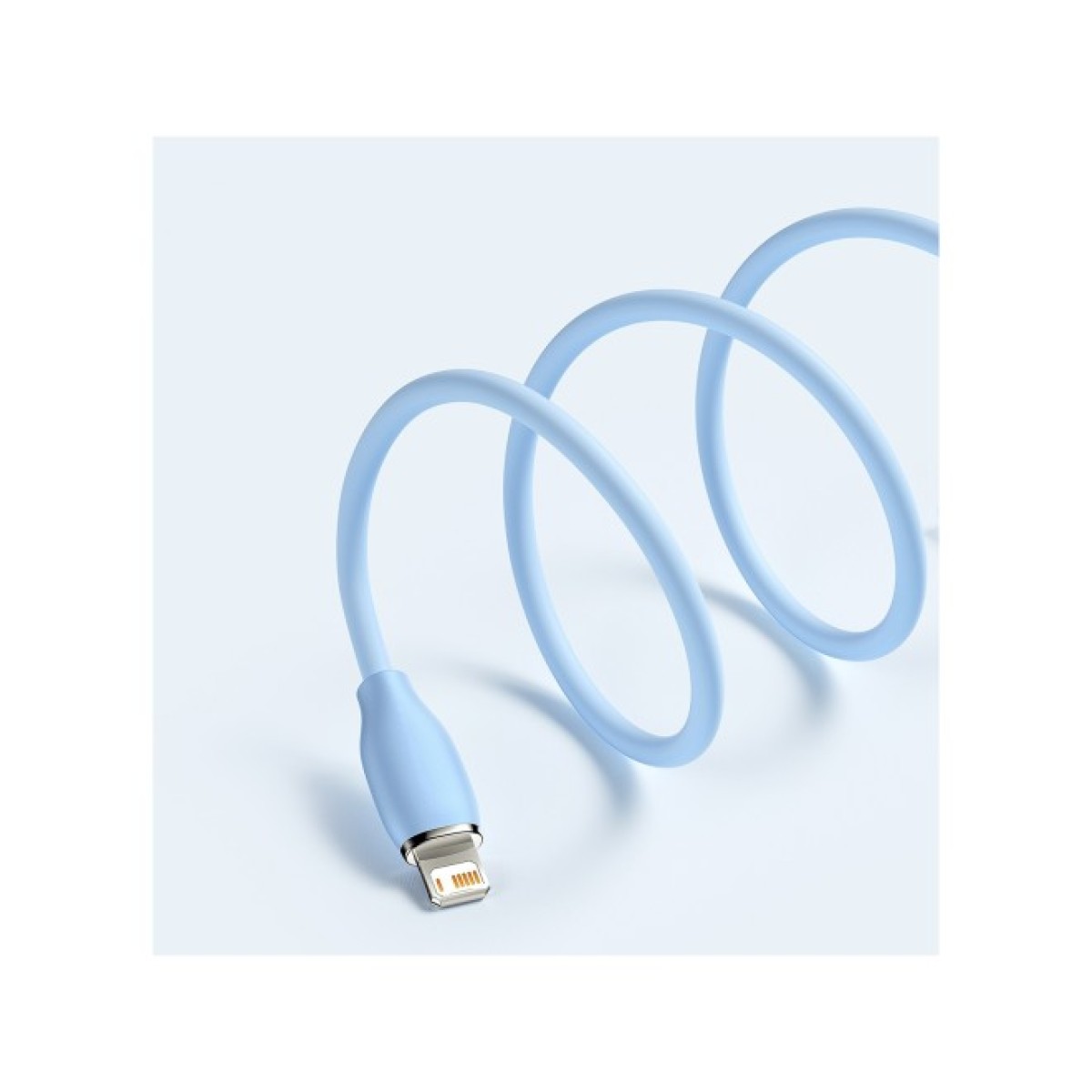 Дата кабель USB 2.0 AM to Lightning 1.2m 2.4A Jelly Liquid Silica Gel Blue Baseus (CAGD000003) 98_98.jpg - фото 5