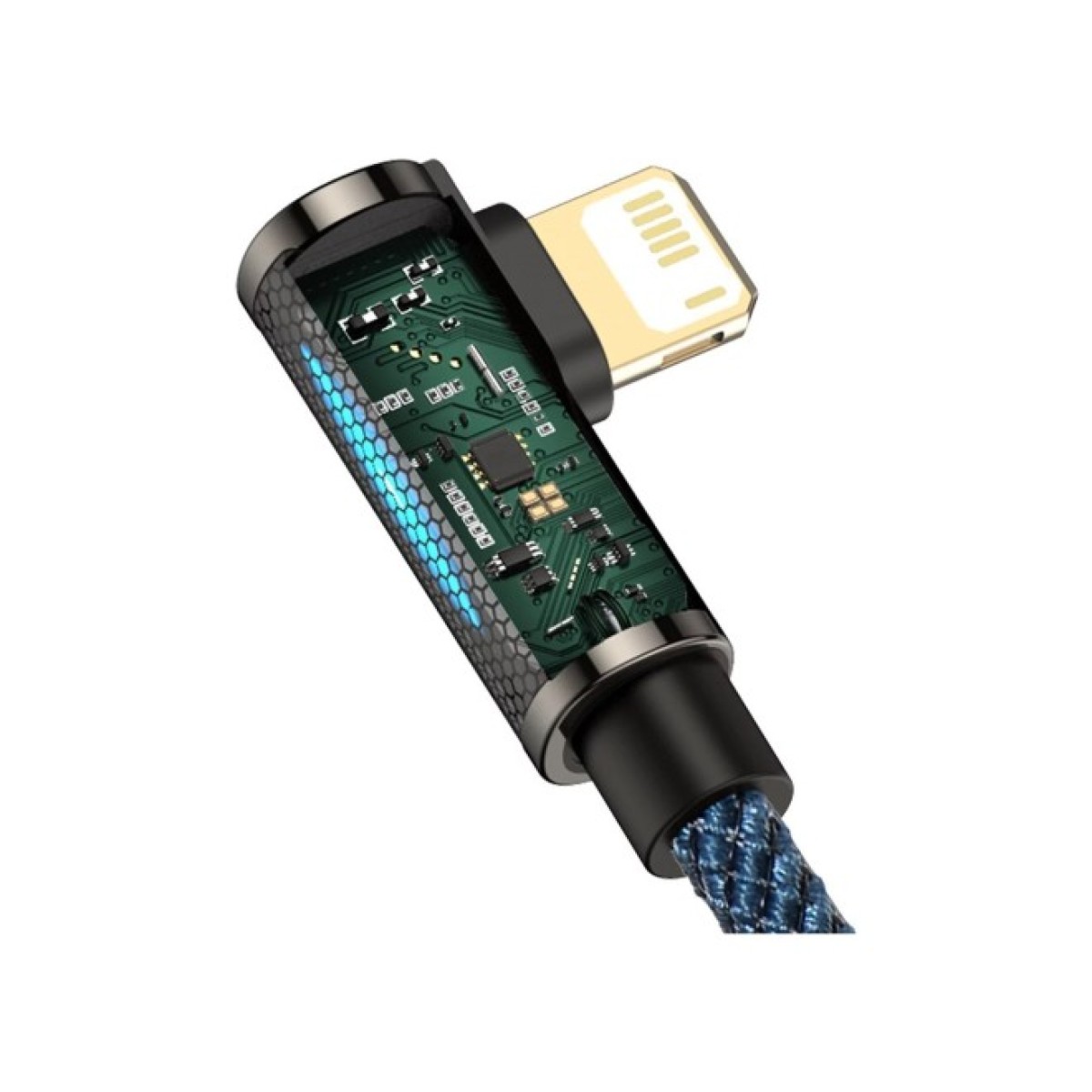 Дата кабель USB 2.0 AM to Lightning 2.0m CACS 2.4A 90 Legend Series Elbow Blue Baseus (CACS000103) 98_98.jpg - фото 4