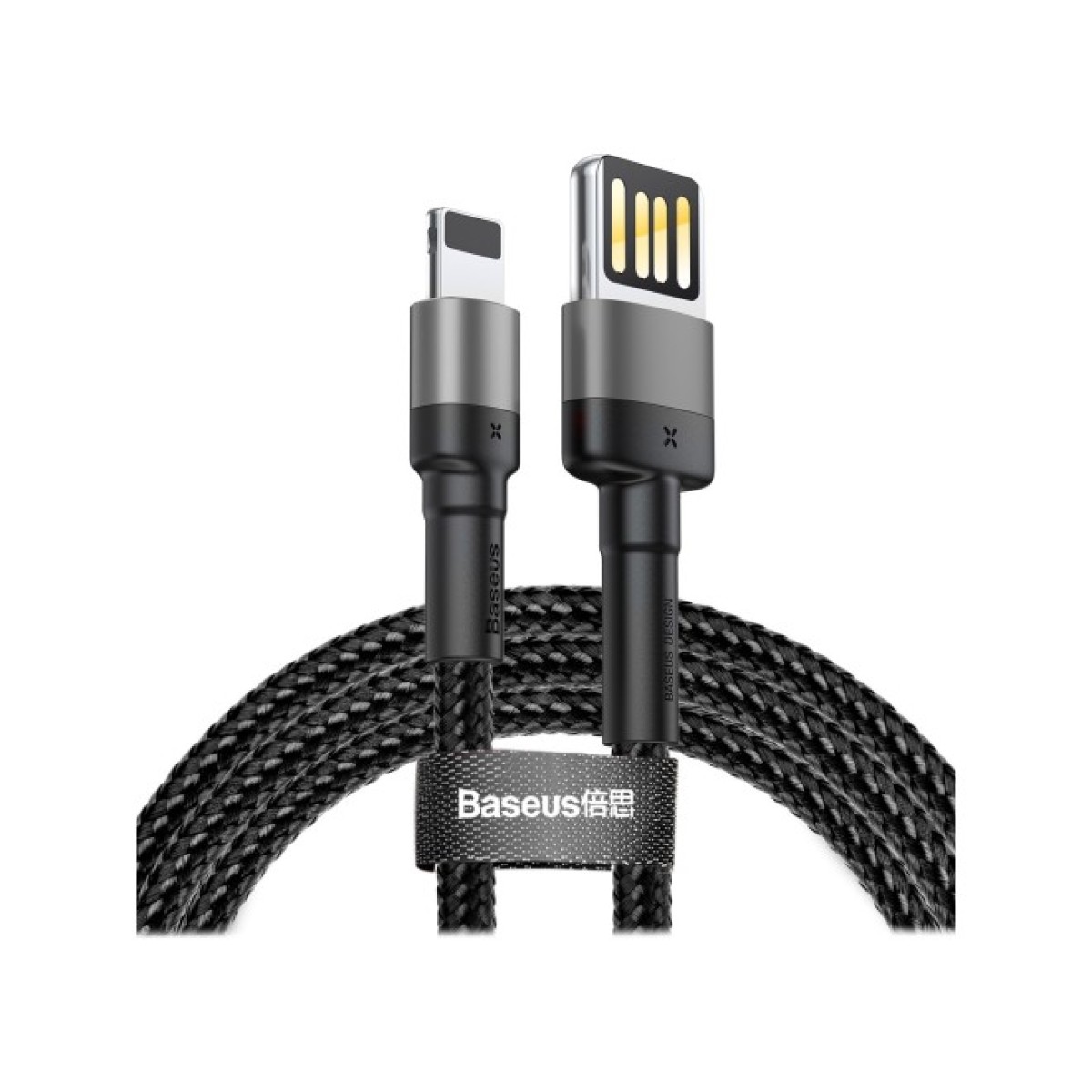 Дата кабель USB 2.0 AM to Lightning 1.0m 2.4A Cafule Special Edition Black-Grey Baseus (CALKLF-GG1) 98_98.jpg - фото 1