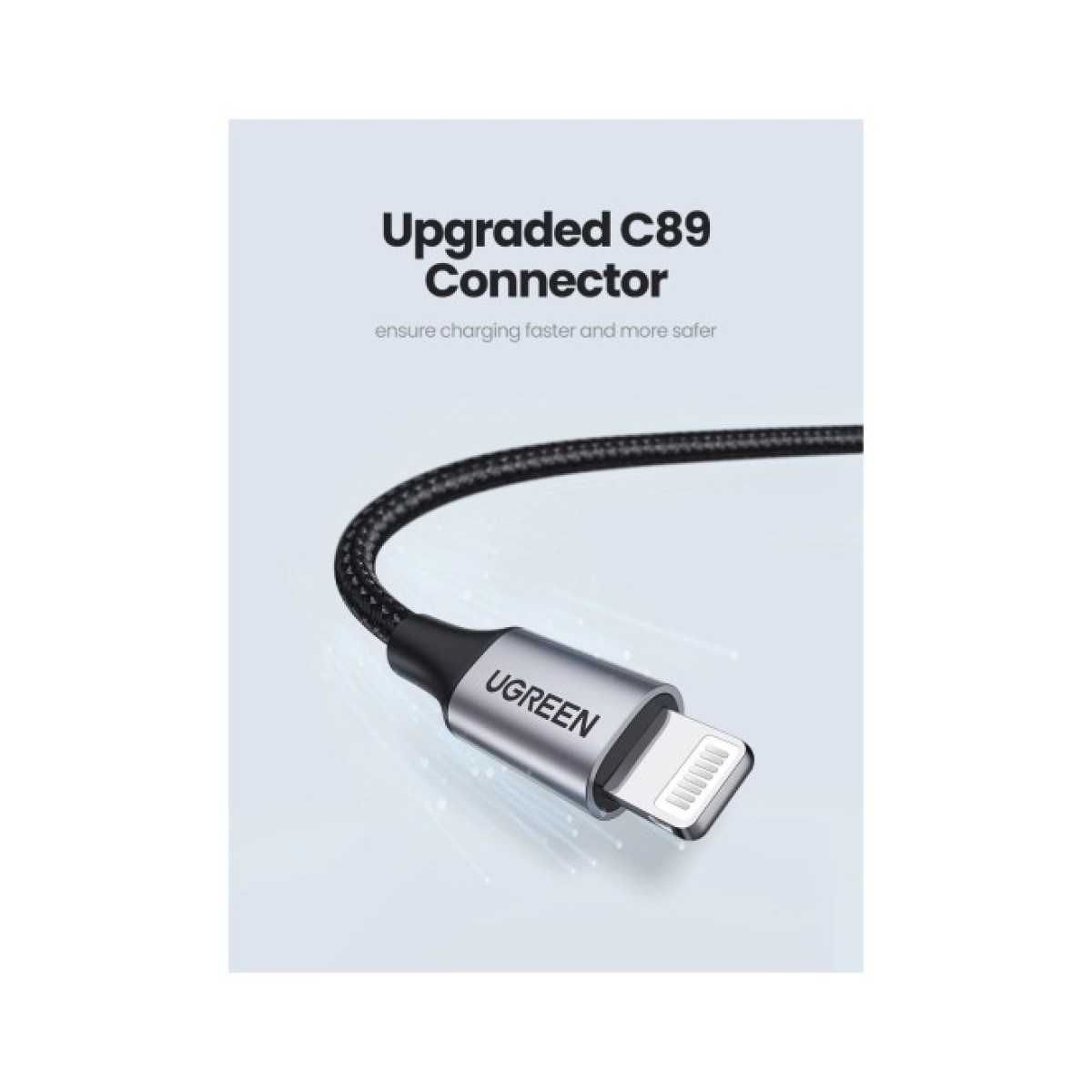 Дата кабель USB 2.0 AM to Lightning 2.0m US199 2.4A Black Ugreen (60158) 98_98.jpg - фото 2