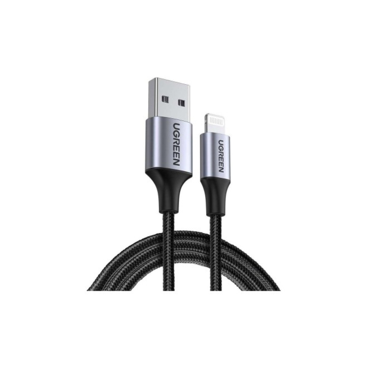 Дата кабель USB 2.0 AM to Lightning 2.0m US199 2.4A Black Ugreen (60158) 256_256.jpg