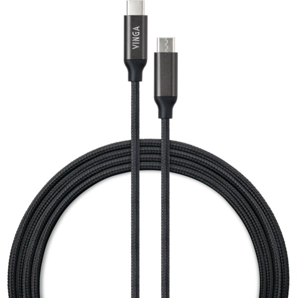 Дата кабель USB Type-C to Type-C 1.0m 100W E-Mark Chip Nylon Vinga (VCPCTC100BK) 256_256.jpg