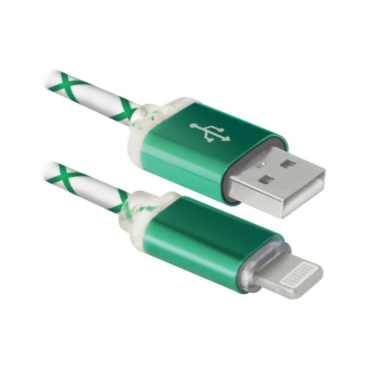 Дата кабель USB 2.0 AM to Lightning 1.0m ACH03-03LT GreenLED backlight Defender (87553) 98_98.jpg - фото 1