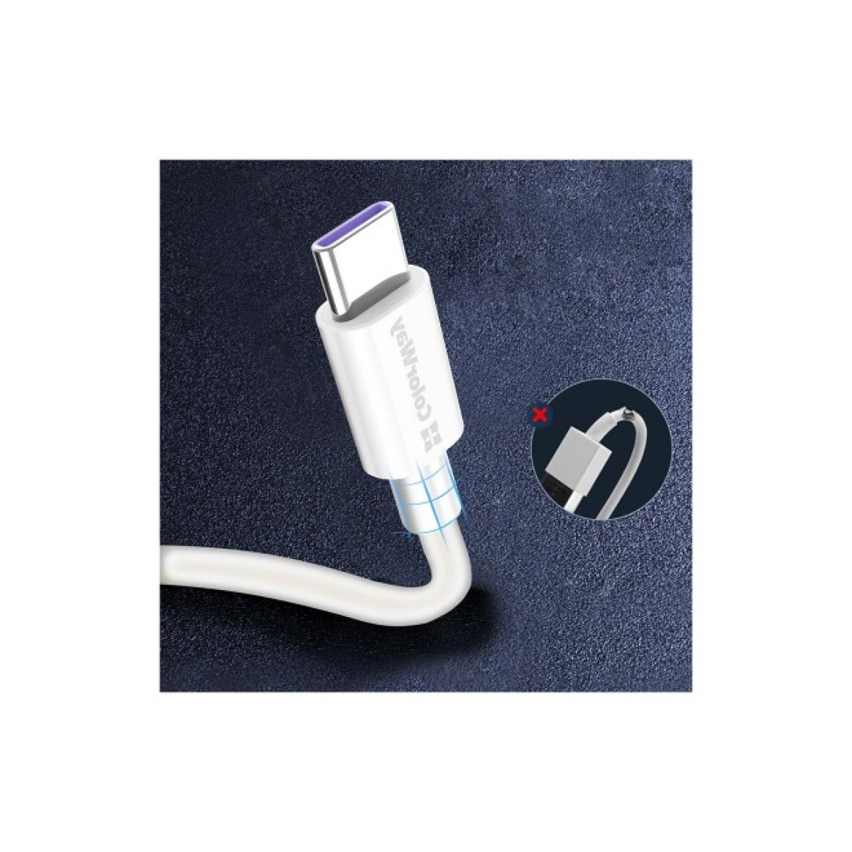 Дата кабель USB 2.0 AM to Type-C 1.0m 5A white ColorWay (CW-CBUC019-WH) 98_98.jpg - фото 4