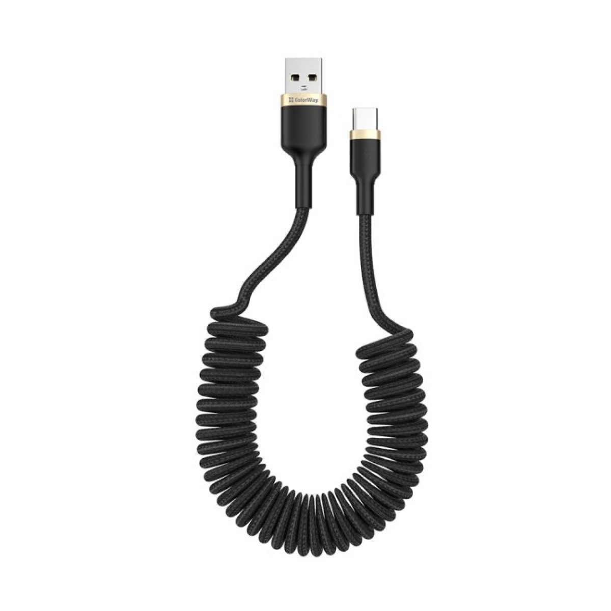 Дата кабель USB 2.0 AM to Type-C 1.0m spiral black ColorWay (CW-CBUC051-BK) 98_98.jpg - фото 1