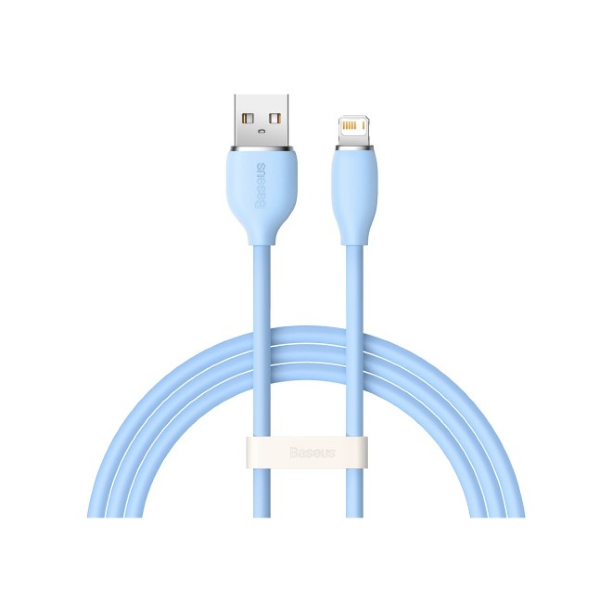 Дата кабель USB 2.0 AM to Lightning 1.2m 2.4A Jelly Liquid Silica Gel Blue Baseus (CAGD000003) 98_98.jpg - фото 1