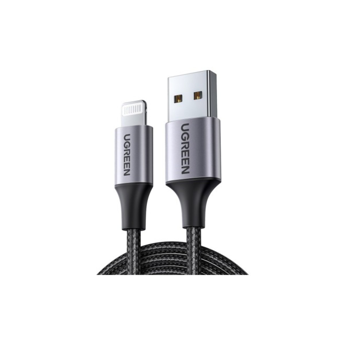 Дата кабель USB 2.0 AM to Lightning 2.0m US199 2.4A Black Ugreen (60158) 98_98.jpg - фото 3