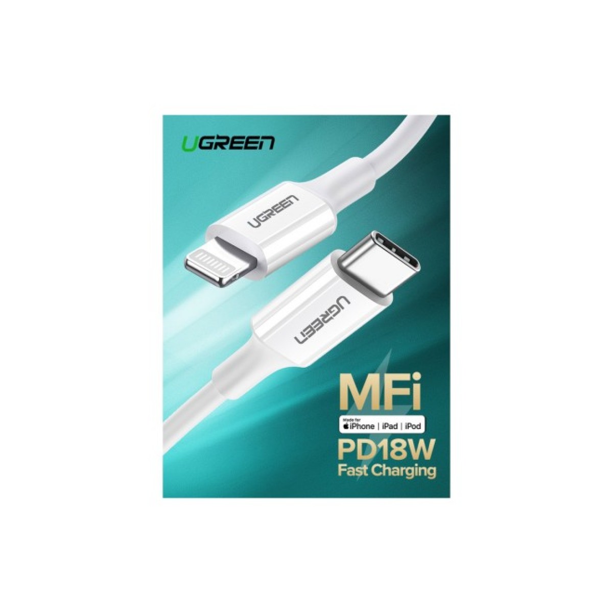 Дата кабель USB-C to Lightning 2.0m US1713A Nickel Plating ABS Shell White Ugreen (60749) 98_98.jpg - фото 4