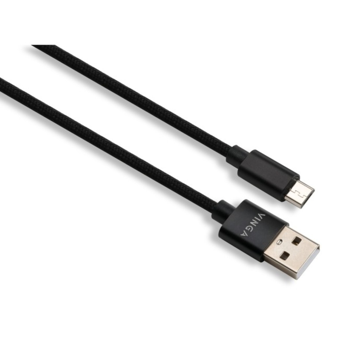 Дата кабель USB 2.0 AM to Micro 5P 1m nylon black Vinga (VCPDCMNB1BK) 256_256.jpg