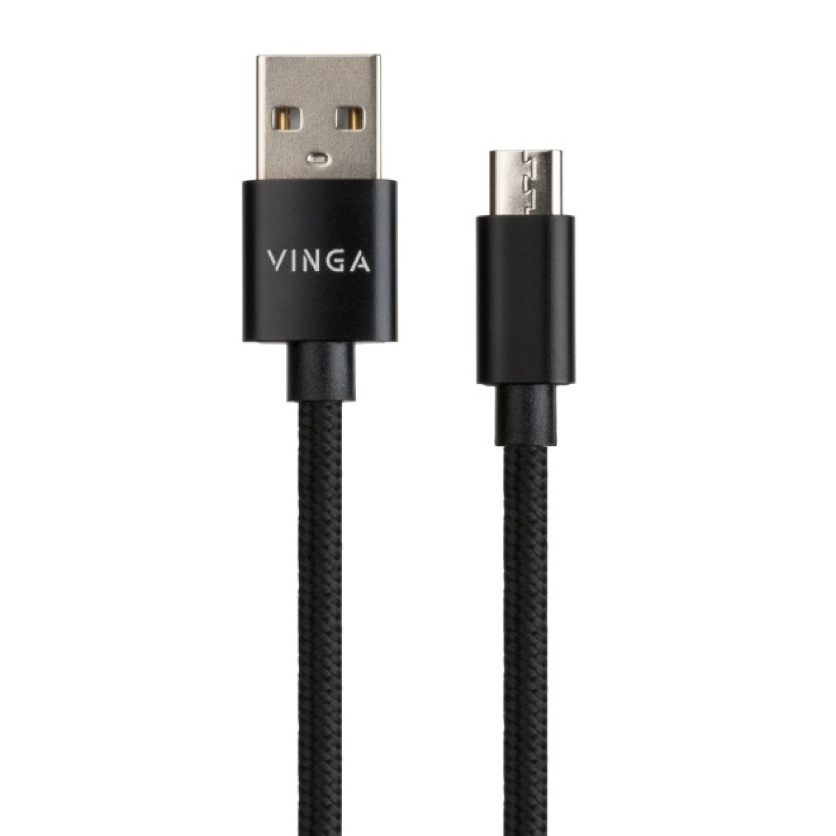 Дата кабель USB 2.0 AM to Micro 5P 1m nylon black Vinga (VCPDCMNB1BK) 98_98.jpg - фото 2